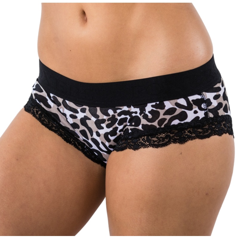 LEOPARD CAMO BOY BRIEF WITH BLACK LOGO BAND