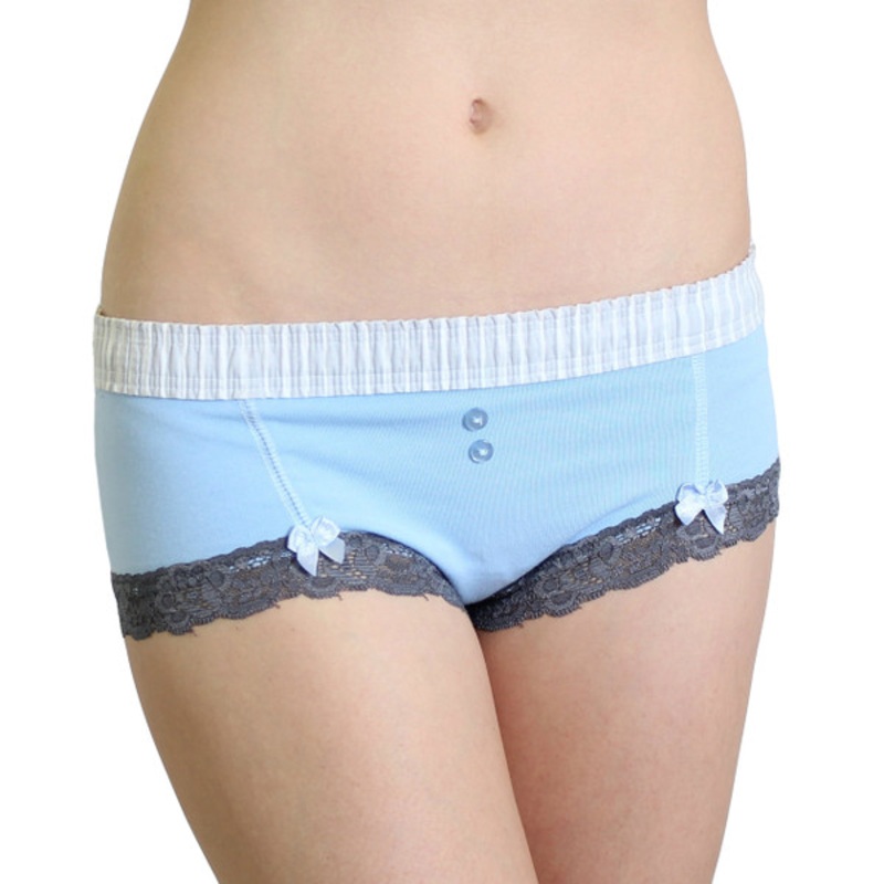 Light Blue Boyshort with Gray Accents