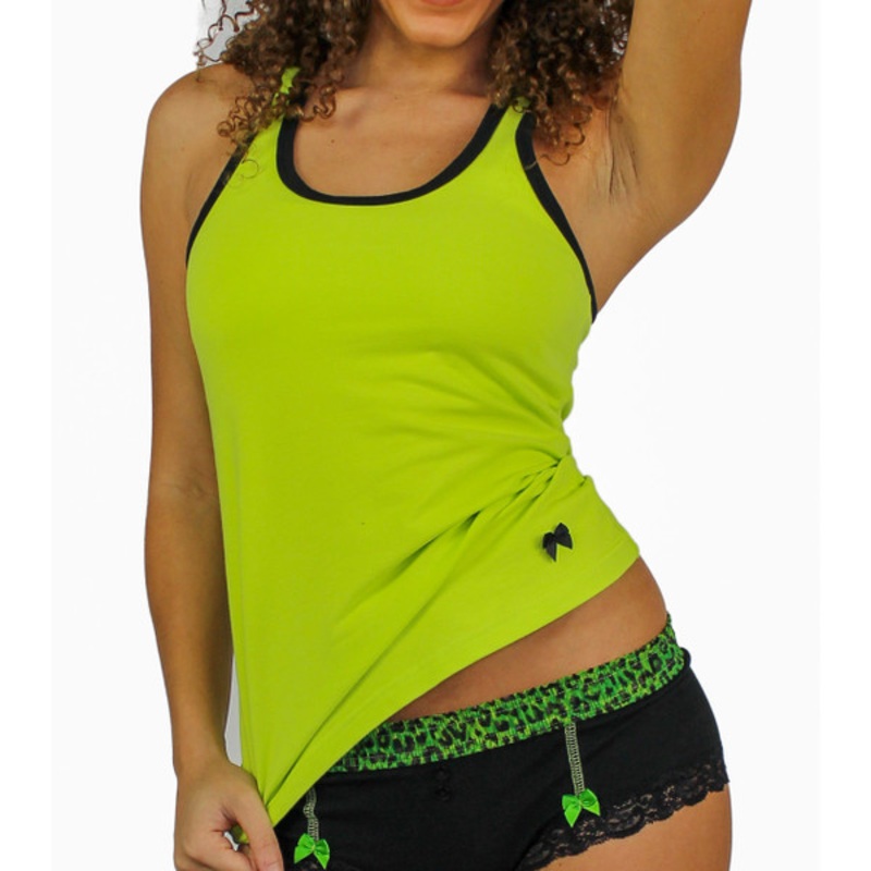 Lime Green Racerback With Black Trim