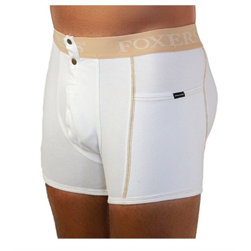 Men’s White Boxer Brief with Sand Logo and pockets