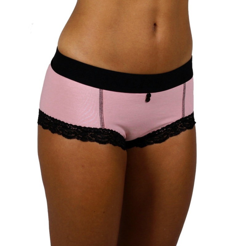 Pink Boyshort  with Black FOXERS logo