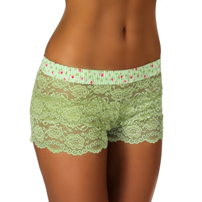 Sage Green Lace Boxer | Rose Print Band