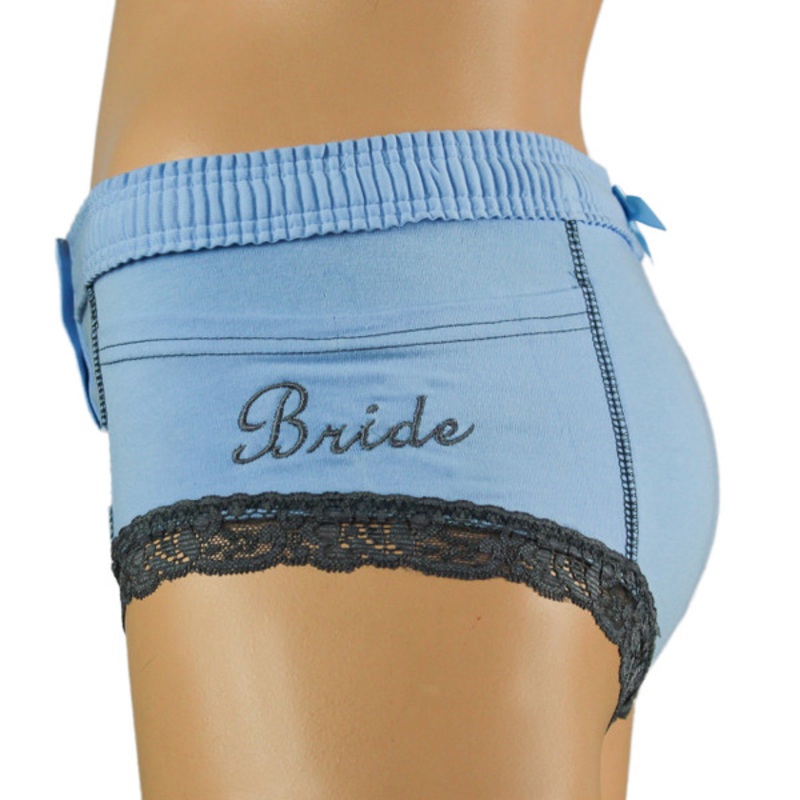 Something Blue Boxer Brief with Bride Monogram