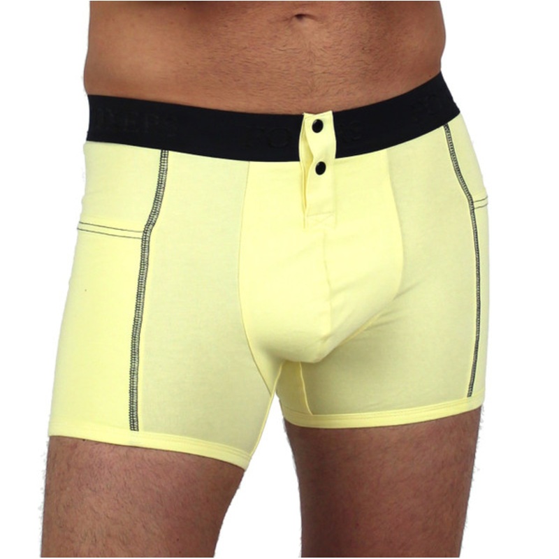 Yellow Men’s Boxer Brief with Black FOXERS logo