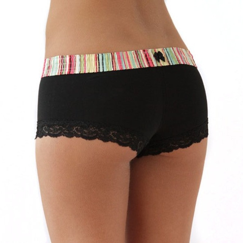 Aqua Rose over Black Boyshort