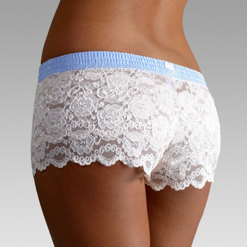 Baby Blue Dot over Blush Lace Boxers