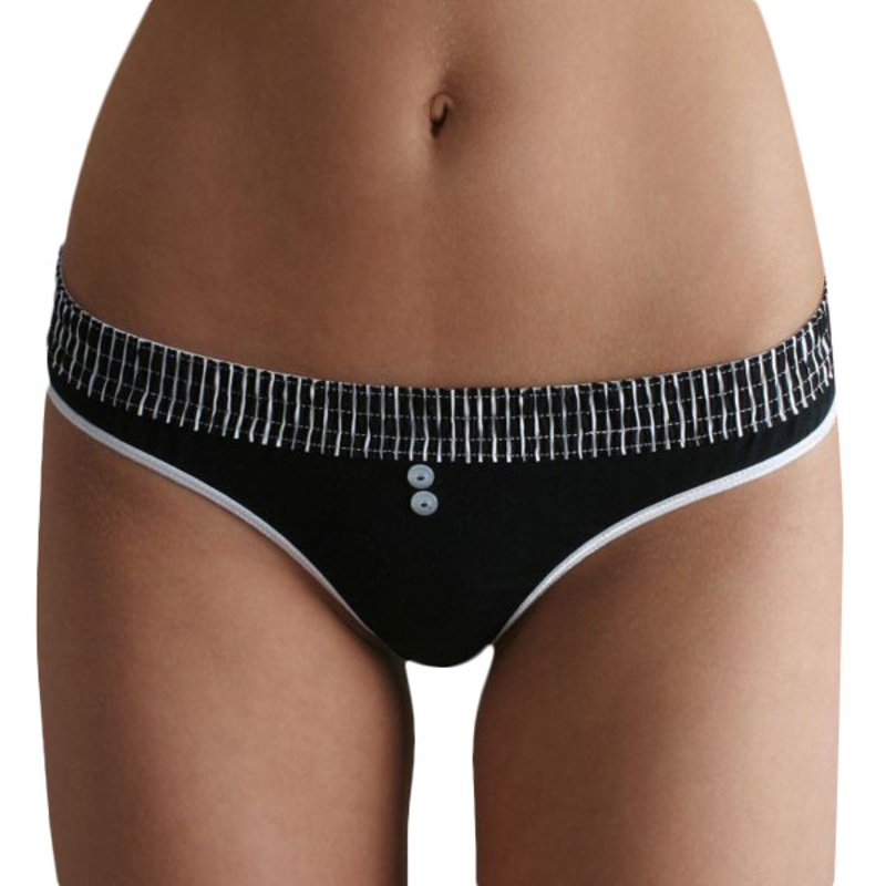Black Stripe over Black Bstring Thong
