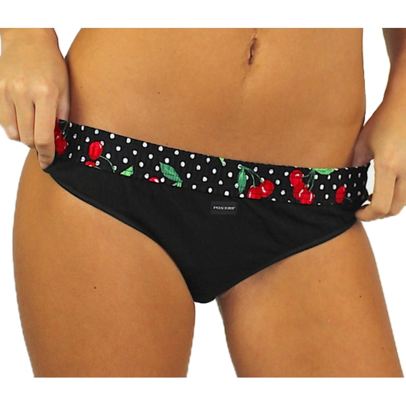 Black Thong with Very Cherry Band