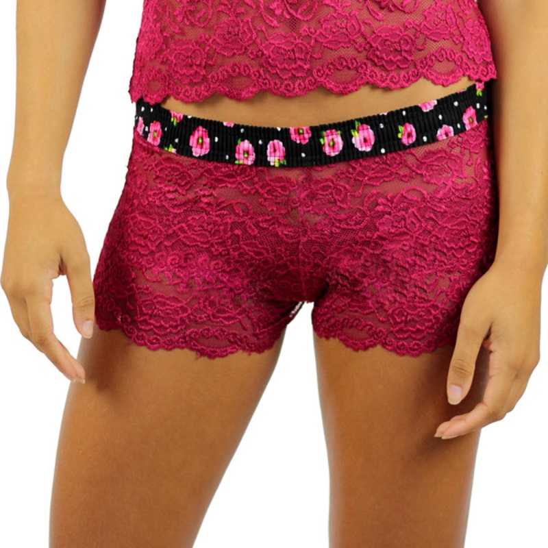 Dark Rose Lace Boxers Evening Rose Band