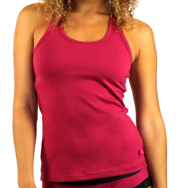 Dark Rose Racerback Tank With Shelf Bra