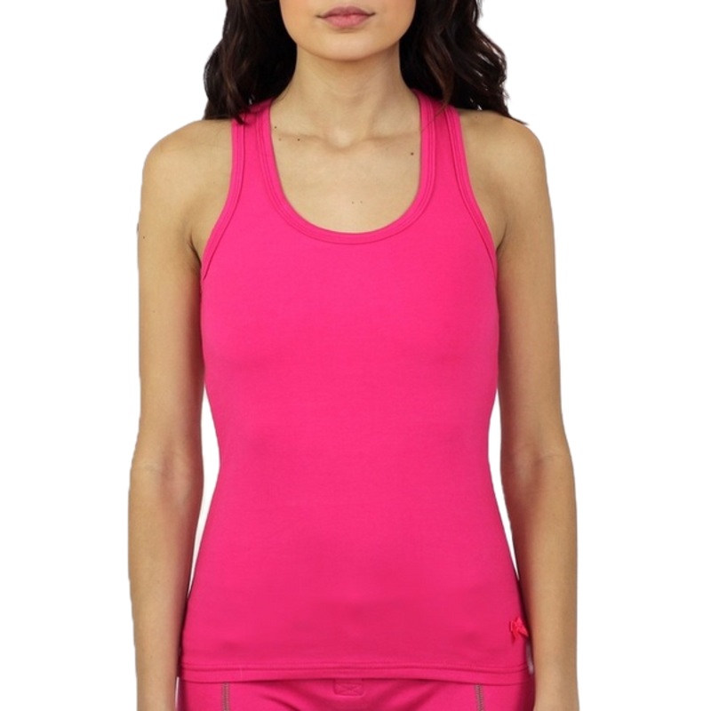 Electric Pink Racerback with built in shelf bra