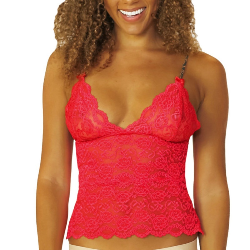 FOXERS 2 Row Red Lace Cami Hot Tamale
