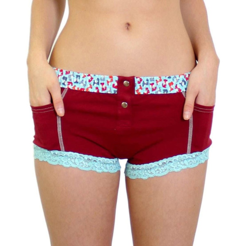 FOXERS Cranberry Boxer Brief with Foxes Band