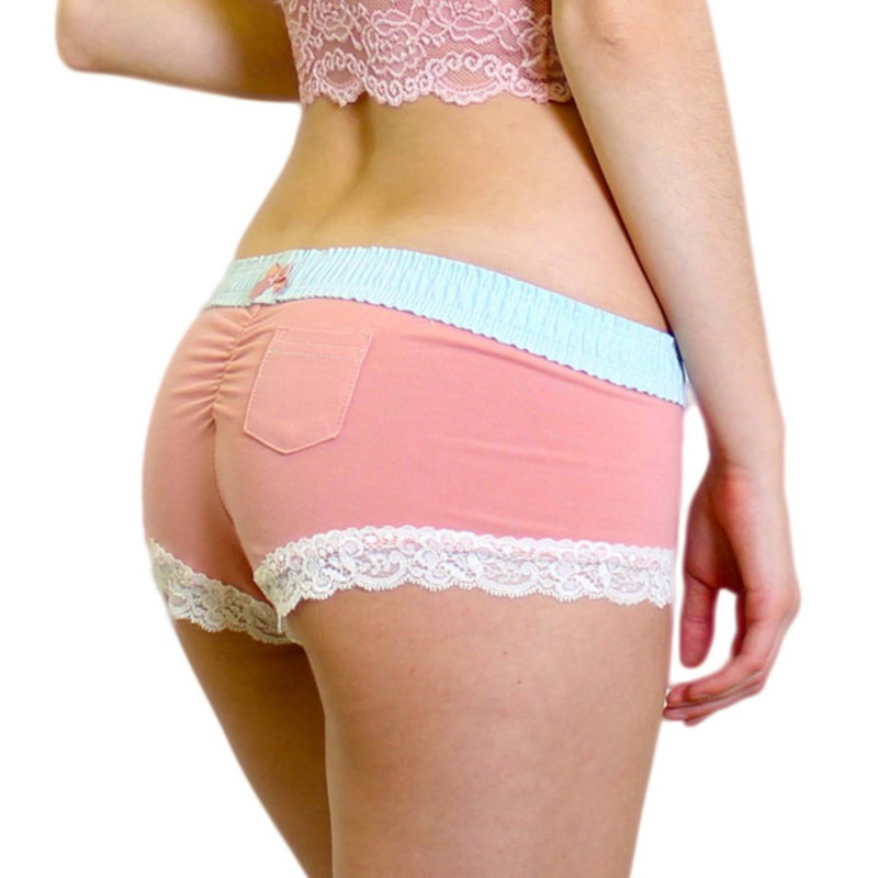 French Rose Boyshort with Aqua Dot FOXERS Band