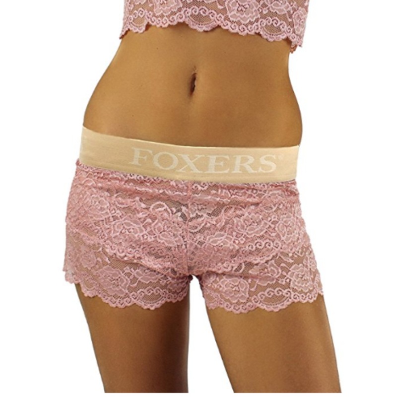 French Rose Lace Boxers with Sand Logo band
