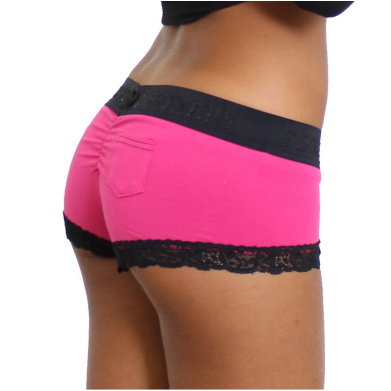 Fuchsia Boyshort with Black Logo FOXERS Band