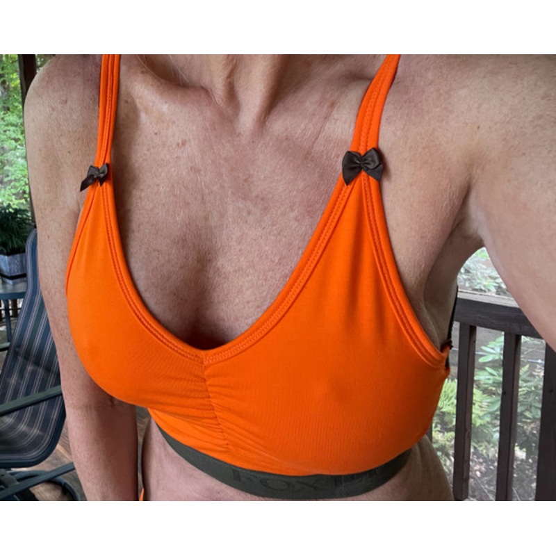 Hunters Safety Orange Olive Crop Top