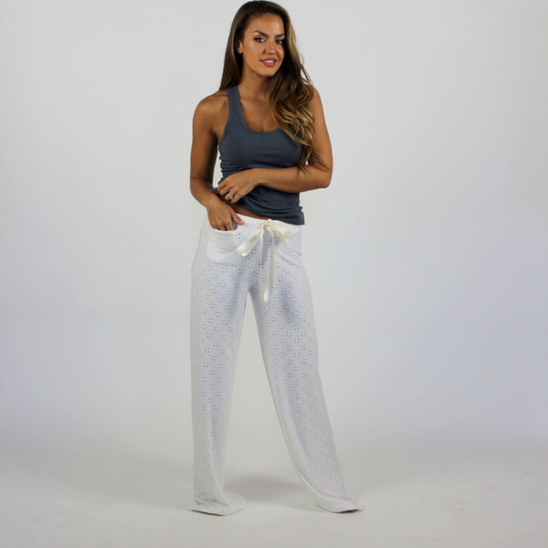 Ivory Eyelet Pants