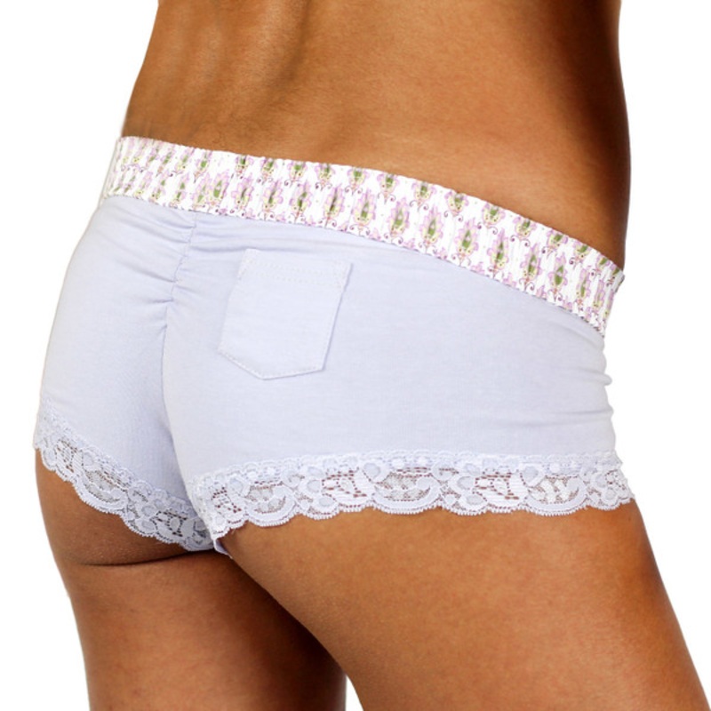 Lavender Boyshorts with Lavender Paisley Print Waistband