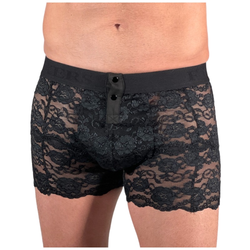 Men’s Black lace boxer briefs FOXERS