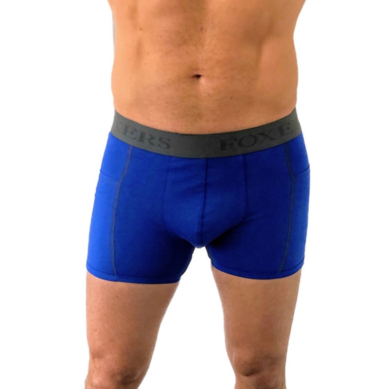 Men’s boxer brief royal blue with Gray trim