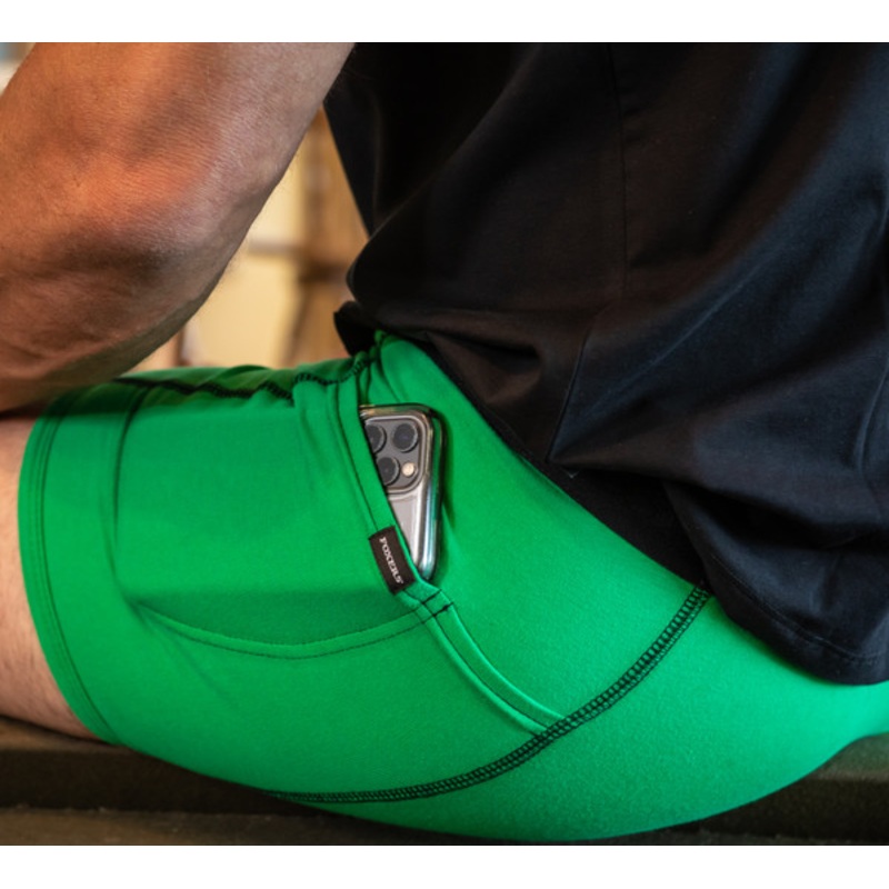 Men’s Kelly Green boxer briefs black FOXERS logo