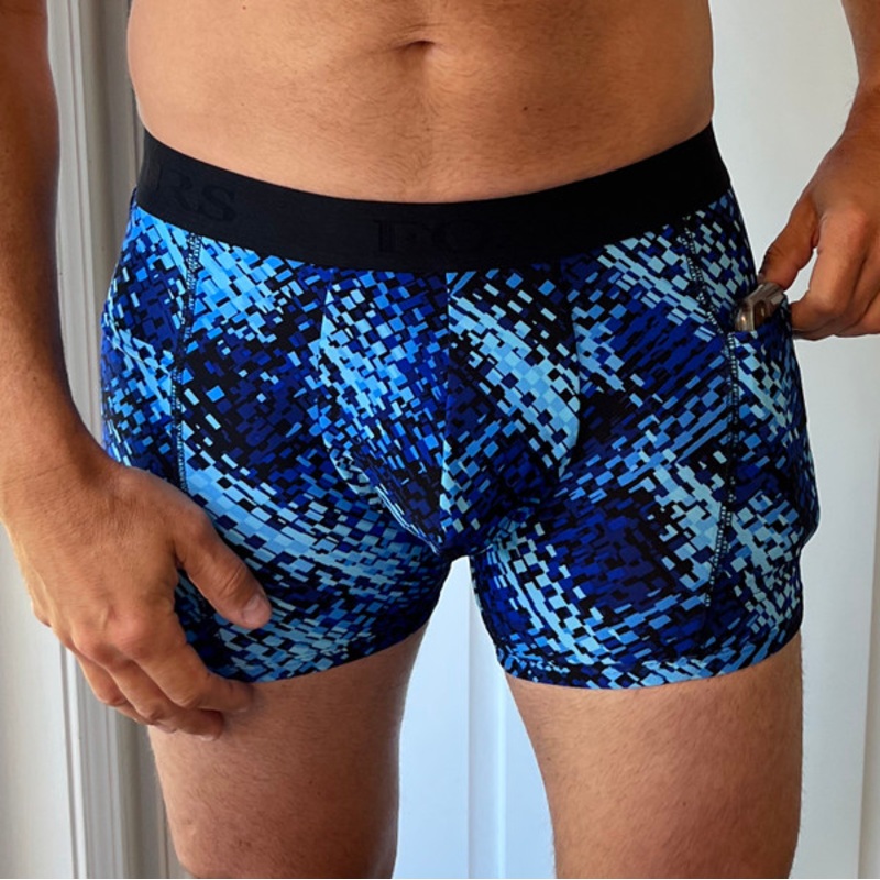 Men’s Royal Blue Black TRACKS boxer briefs