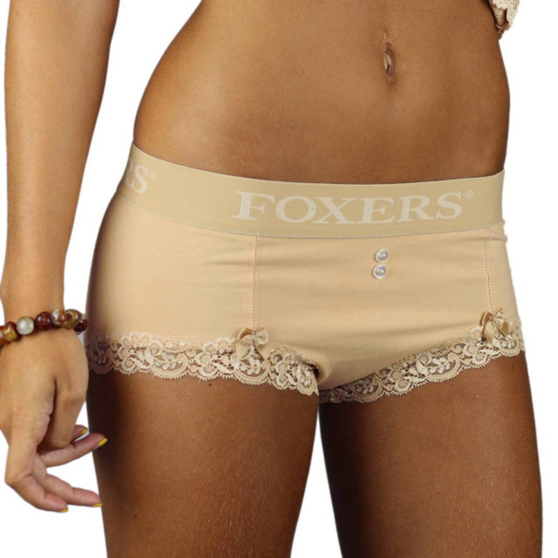 Nude Boyshorts Panties with Foxers Logo Waistband