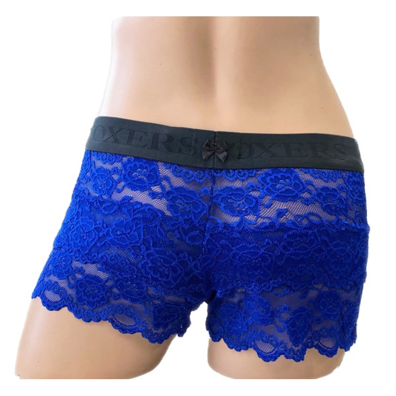 Royal Blue lace boxers Chargray FOXERS logo band