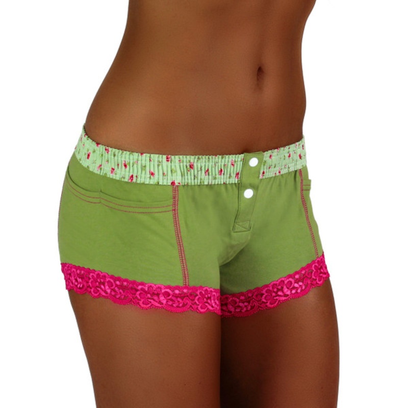 Sage Boxer Brief with Roses Over Sage Band