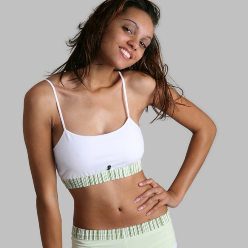 Sport Top – Lime Stripe over White