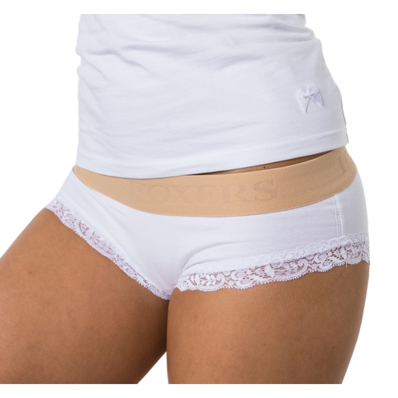 WHITE BOY BRIEF WITH SAND LOGO WAISTBAND