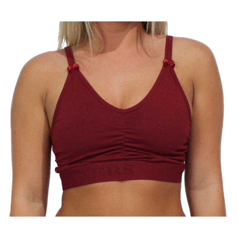 Black Cherry Crop Top with FOXERS logo Elastic Empire Band
