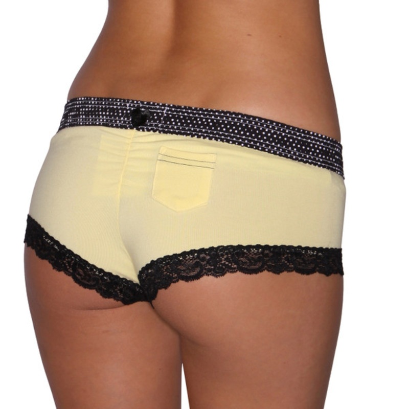 Black Dot / Yellow Boyshort