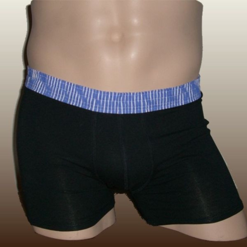 Blue Stripe over Black Short Boxer Brief