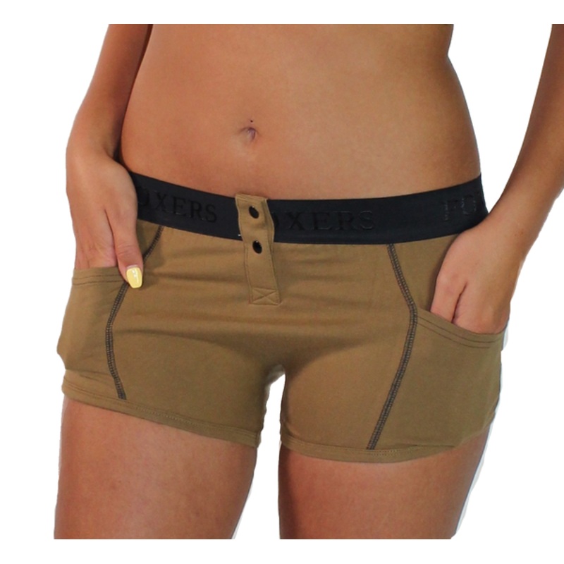 Bronze Tomboy Boxer Brief with Black FOXERS Logo Band