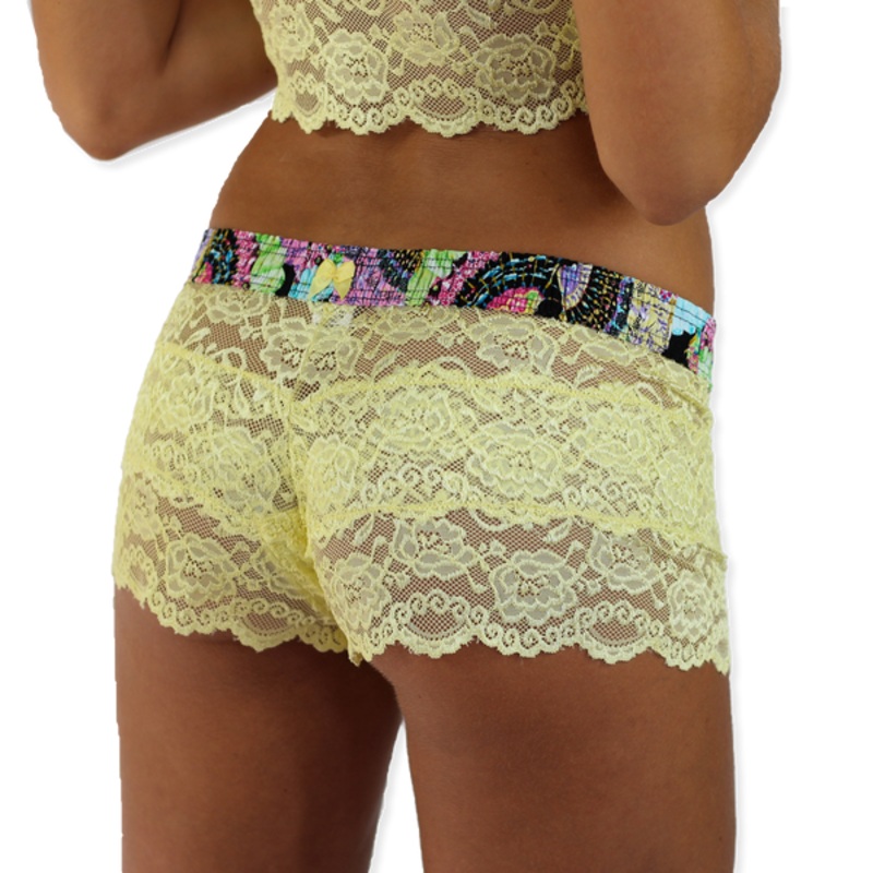 Fantastic Summer Yellow Lace Boxer