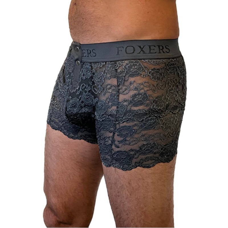 Foxers mens gray lace boxer briefs