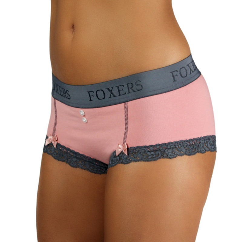 French Rose Boyshorts with Gray Logo FOXERS Band