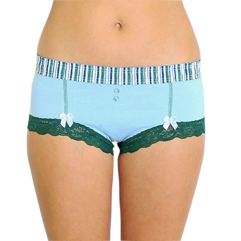 Light Blue Boyshort with Alpine Stripe FOXERS Band