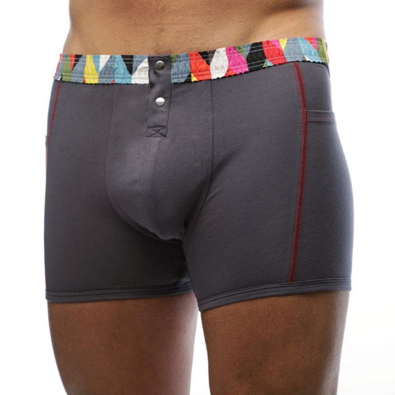 Men’s Charcoal Gray Boxer Brief Kaleidoscope FOXERS Band
