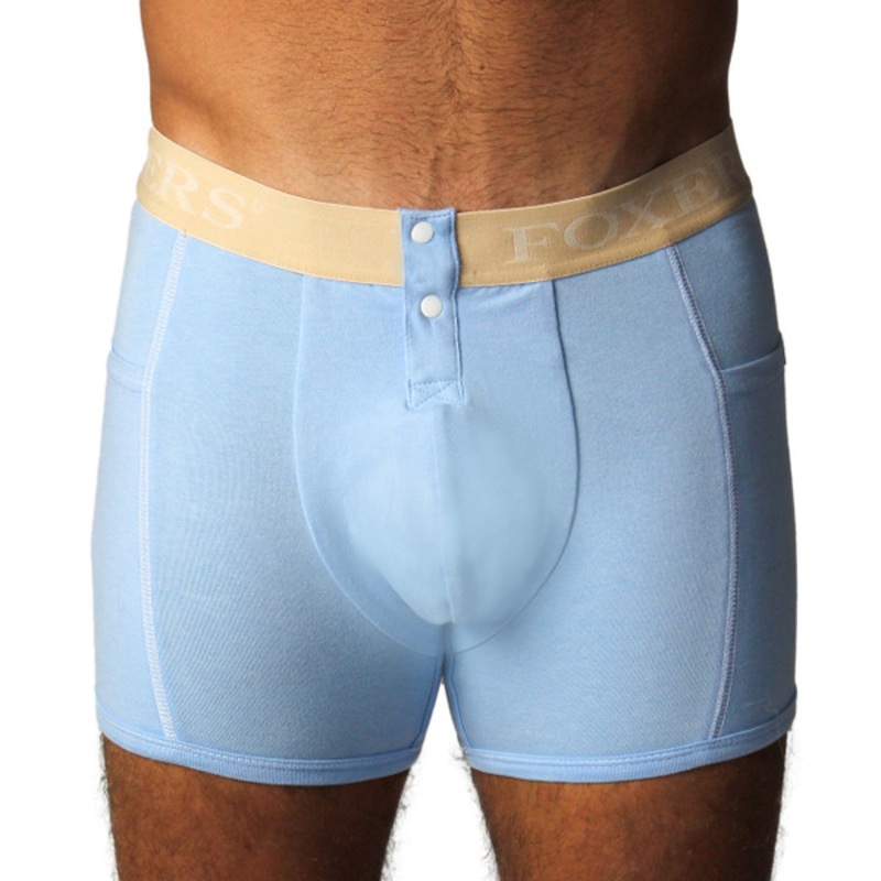Men’s Lt Blue Boxer Brief | Tan FOXERS Band