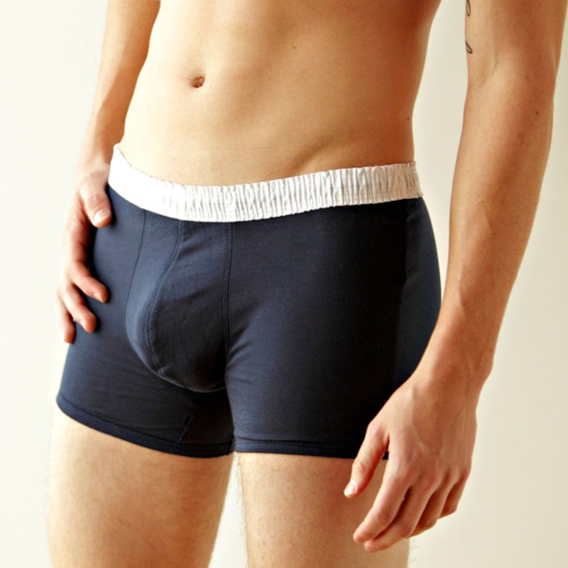 Men’s White over Navy Short Boxer Brief