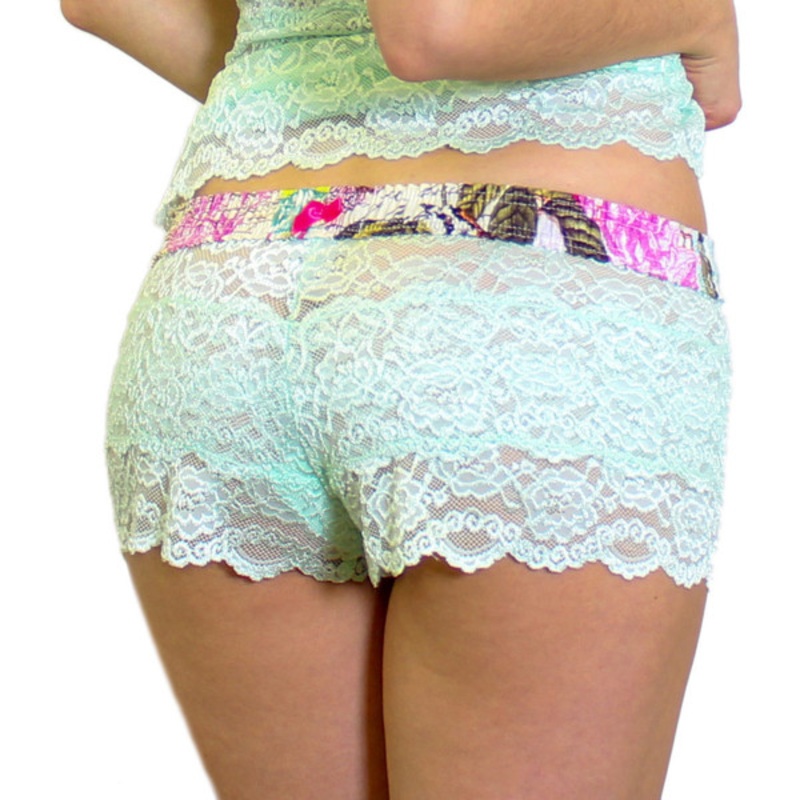 Mint Lace Womens Boxers | French Memoir FOXERS Band
