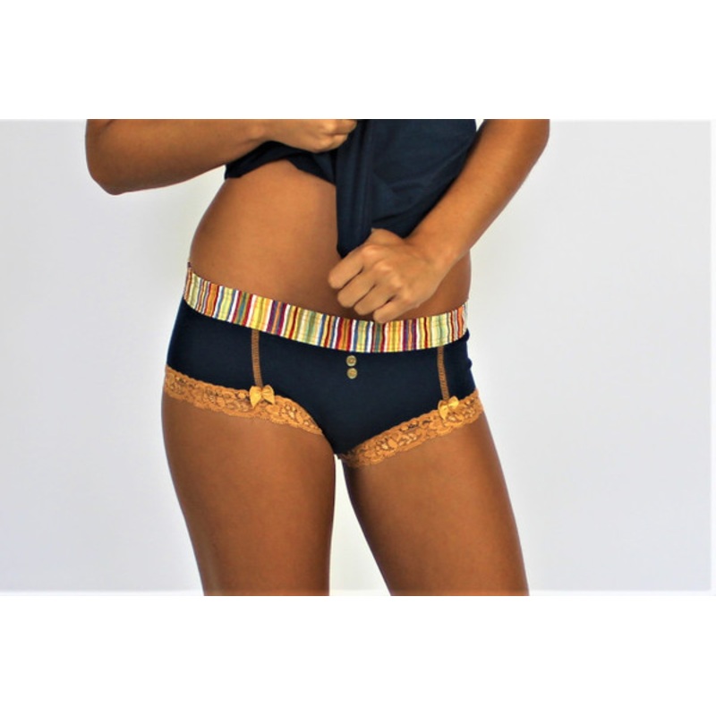Navy Boyshort with Cruise Band