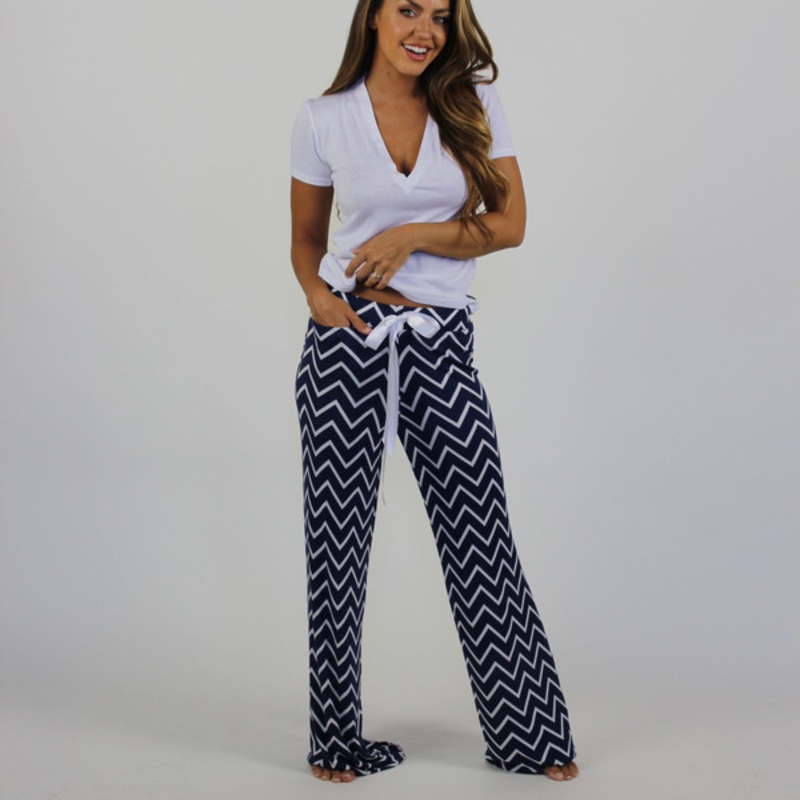 Navy Chevron Lounge Pants