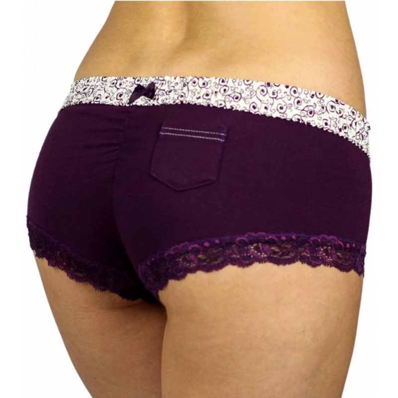 Plum Boyshort Cheeksters with Scroll FOXERS Band