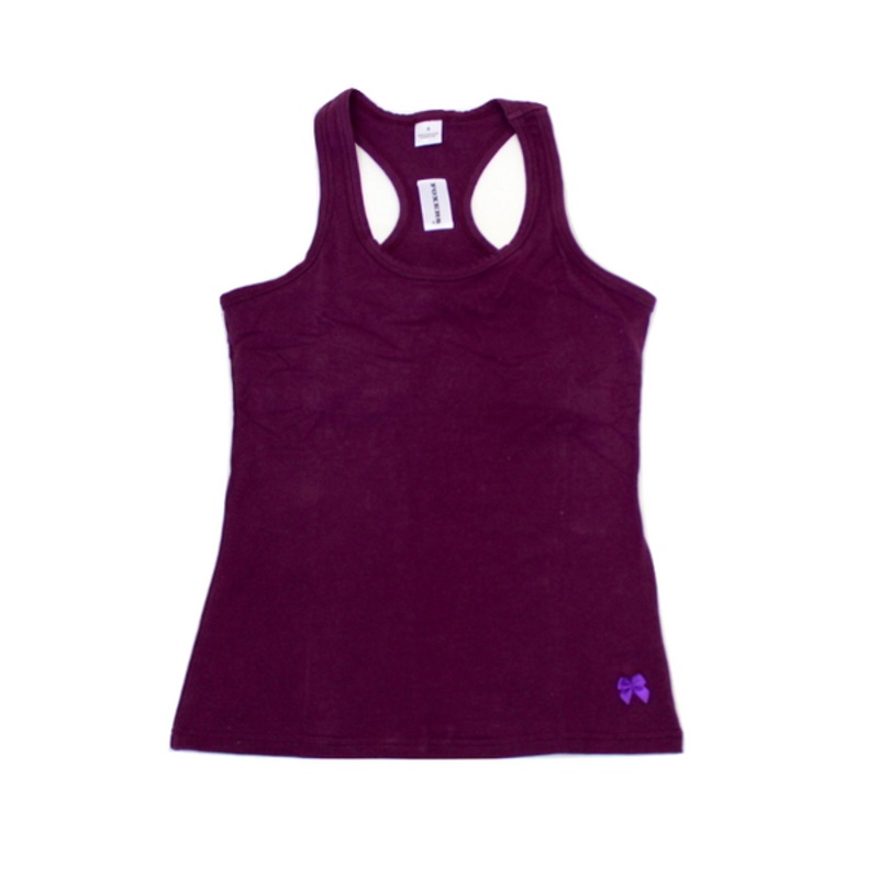 Plum Racerback Tank Top With Shelf Bra