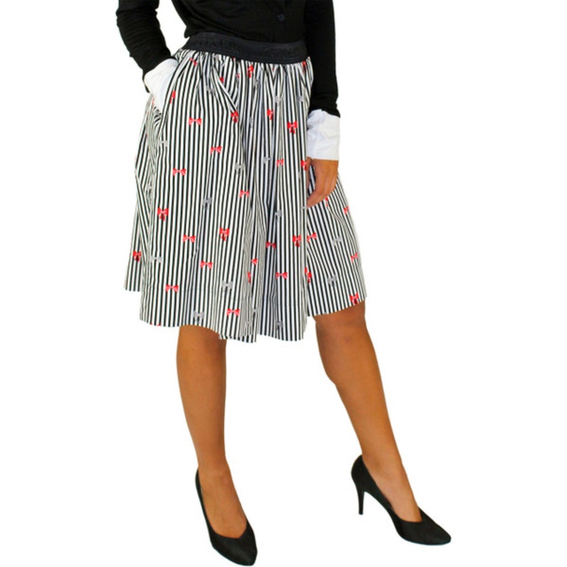 Stripes & Bows Skirt with Hidden Pockets