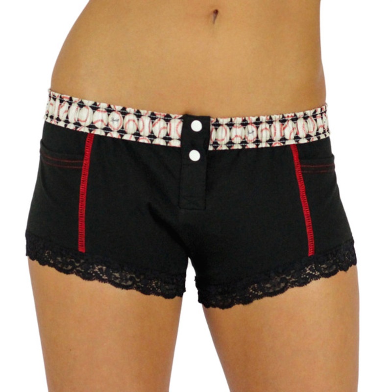 Baseball Print FOXERS Waistband Black Boxer Briefs